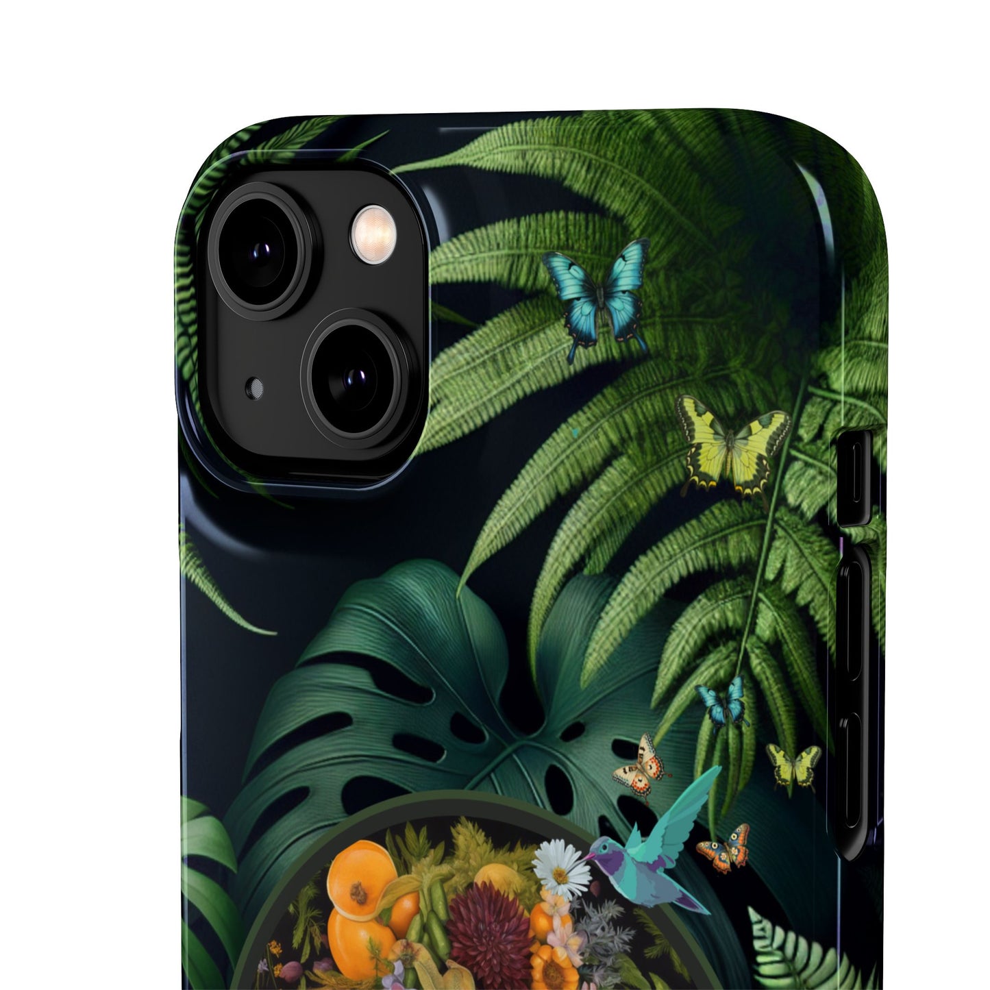 100% Organic A Fern Monstera Plant Garden Snap Phone Case with Black Woman, for iPhone and Android Models