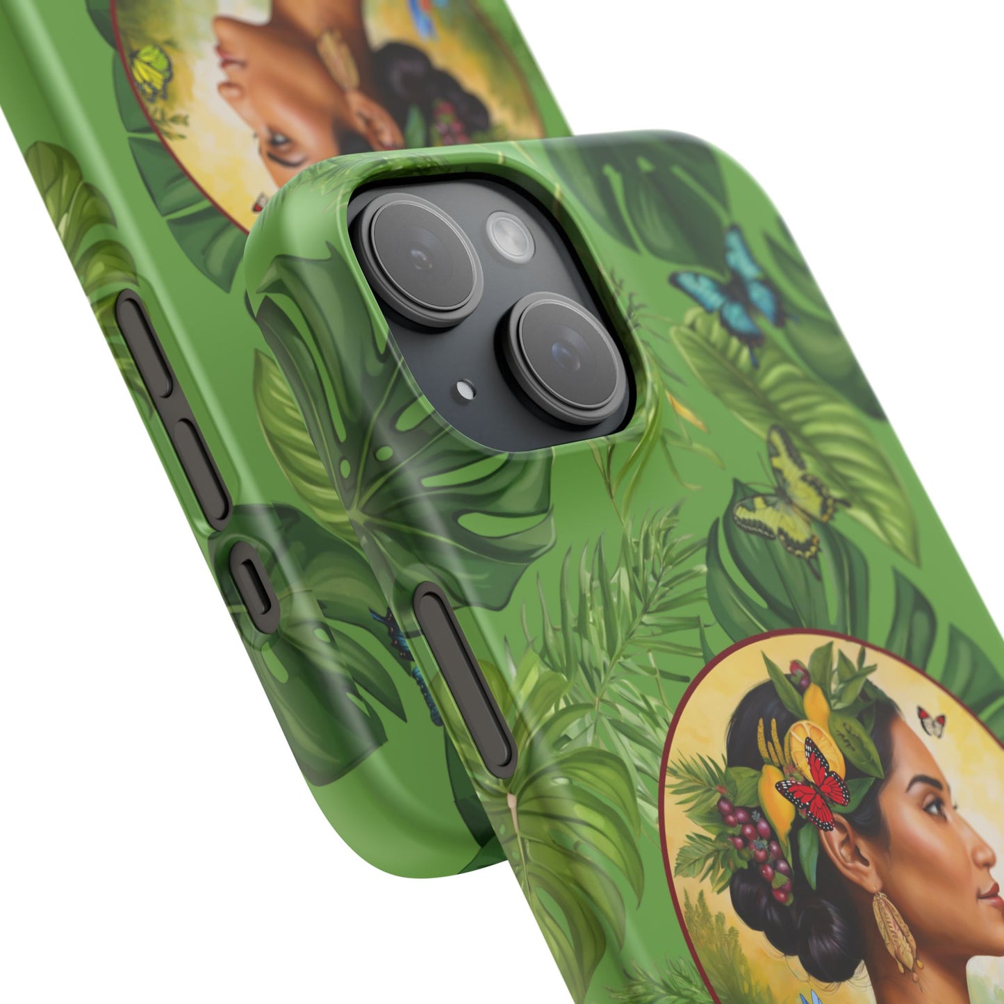 Organically Me A Monstera Butterfly Garden Snap Phone Case with Woman, Veggie Chic for Androids and iPhone models