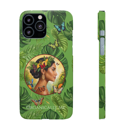 Organically Me A Monstera Butterfly Garden Snap Phone Case with Woman, Veggie Chic for Androids and iPhone models
