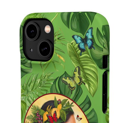 Organically Me A Monstera Butterfly Garden Snap Phone Case with Woman, Veggie Chic for Androids and iPhone models
