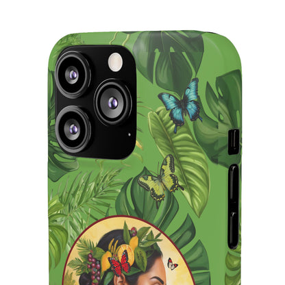 Organically Me A Monstera Butterfly Garden Snap Phone Case with Woman, Veggie Chic for Androids and iPhone models
