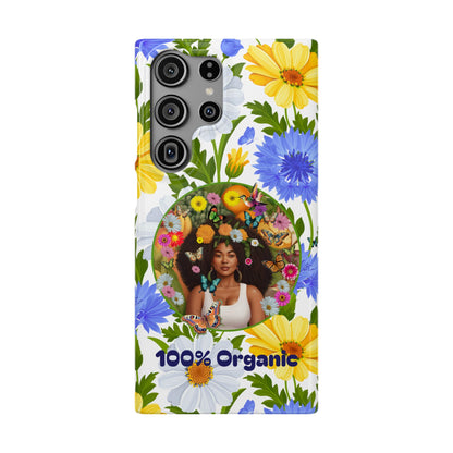 100% Organic Purple Plant Garden Snap Phone Case with Black Woman, for iPhone and Android