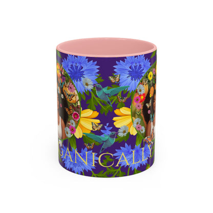 100% Organic Blue Gwen Plant Garden Vegan Ceramic Plant Mug with (11 or 15 oz) 8 Color Combos