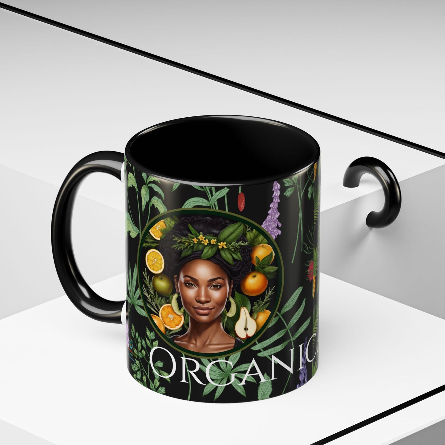Organically Me A Pineapple Plant Garden Vegan Ceramic Plant Mug with Black woman (11oz)