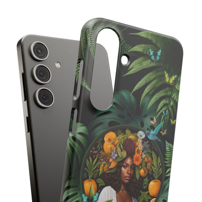 100% Organic A Fern Monstera Plant Garden Snap Phone Case with Black Woman, for iPhone and Android Models