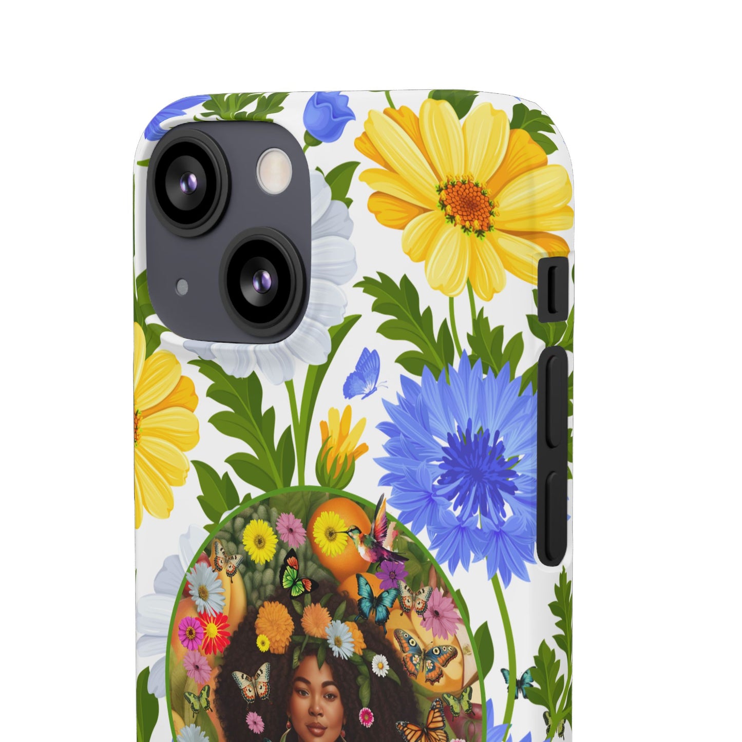 100% Organic Purple Plant Garden Snap Phone Case with Black Woman, for iPhone and Android