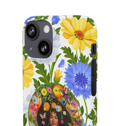 100% Organic Purple Plant Garden Snap Phone Case with Black Woman, for iPhone and Android