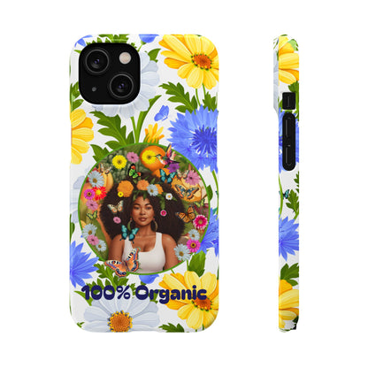 100% Organic Purple Plant Garden Snap Phone Case with Black Woman, for iPhone and Android