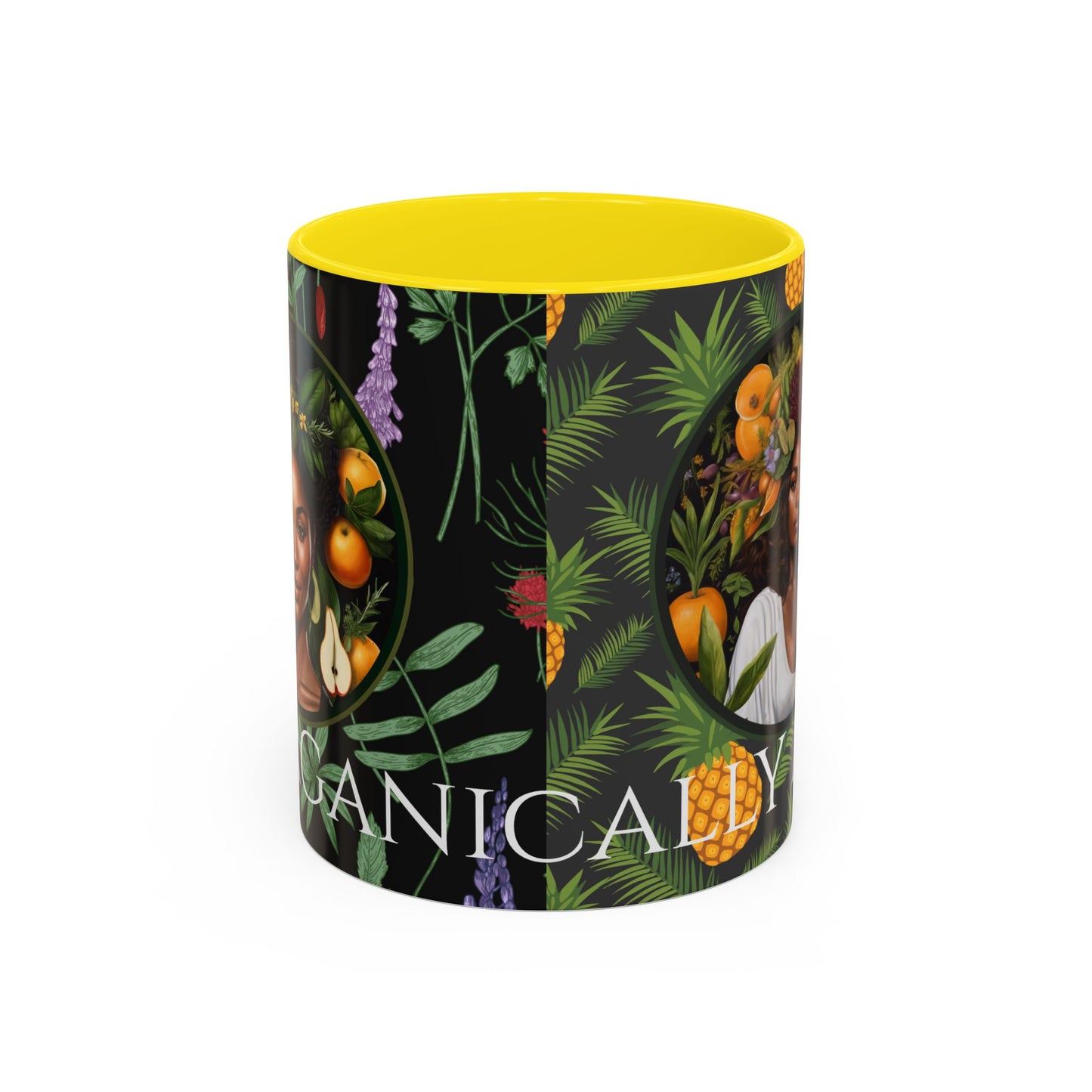 Organically Me A Pineapple Plant Garden Vegan Ceramic Plant Mug with Black woman (11oz)
