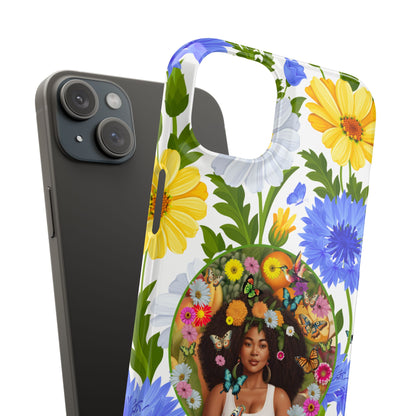 100% Organic Purple Plant Garden Snap Phone Case with Black Woman, for iPhone and Android