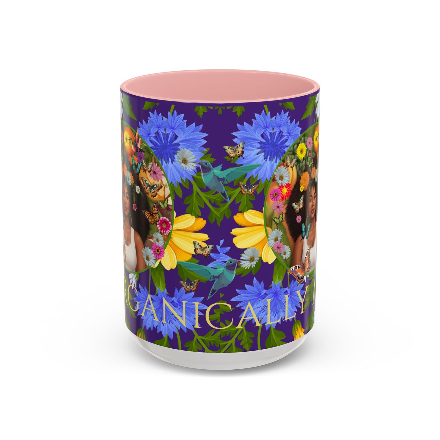 100% Organic Blue Gwen Plant Garden Vegan Ceramic Plant Mug with (11 or 15 oz) 8 Color Combos