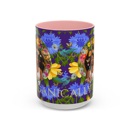 100% Organic Blue Gwen Plant Garden Vegan Ceramic Plant Mug with (11 or 15 oz) 8 Color Combos