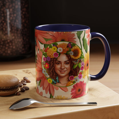 100% Organic Daisy Joy2 Plant Garden Vegan Ceramic Plant Mug Double Sided (11oz) 8 Color Combos