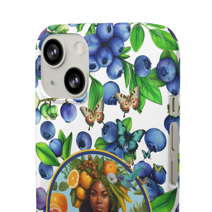 Organically Me Blueberry Plant B Garden Snap Phone Case with Black Woman, for iPhone and Android