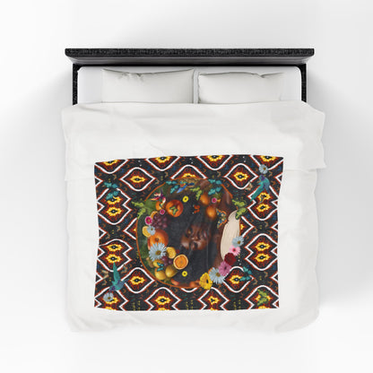 Organically Me A Tribal Monarch Queen Karmon Butterfly Plant & Garden-themed Blanket, tablecloth, Wrap and Wall Hanging (Velveteen)