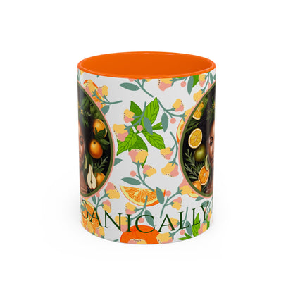 Organically Me Pink and Green Plant Garden Vegan Ceramic Plant Mug with Black woman (11oz) 8 Color Combos