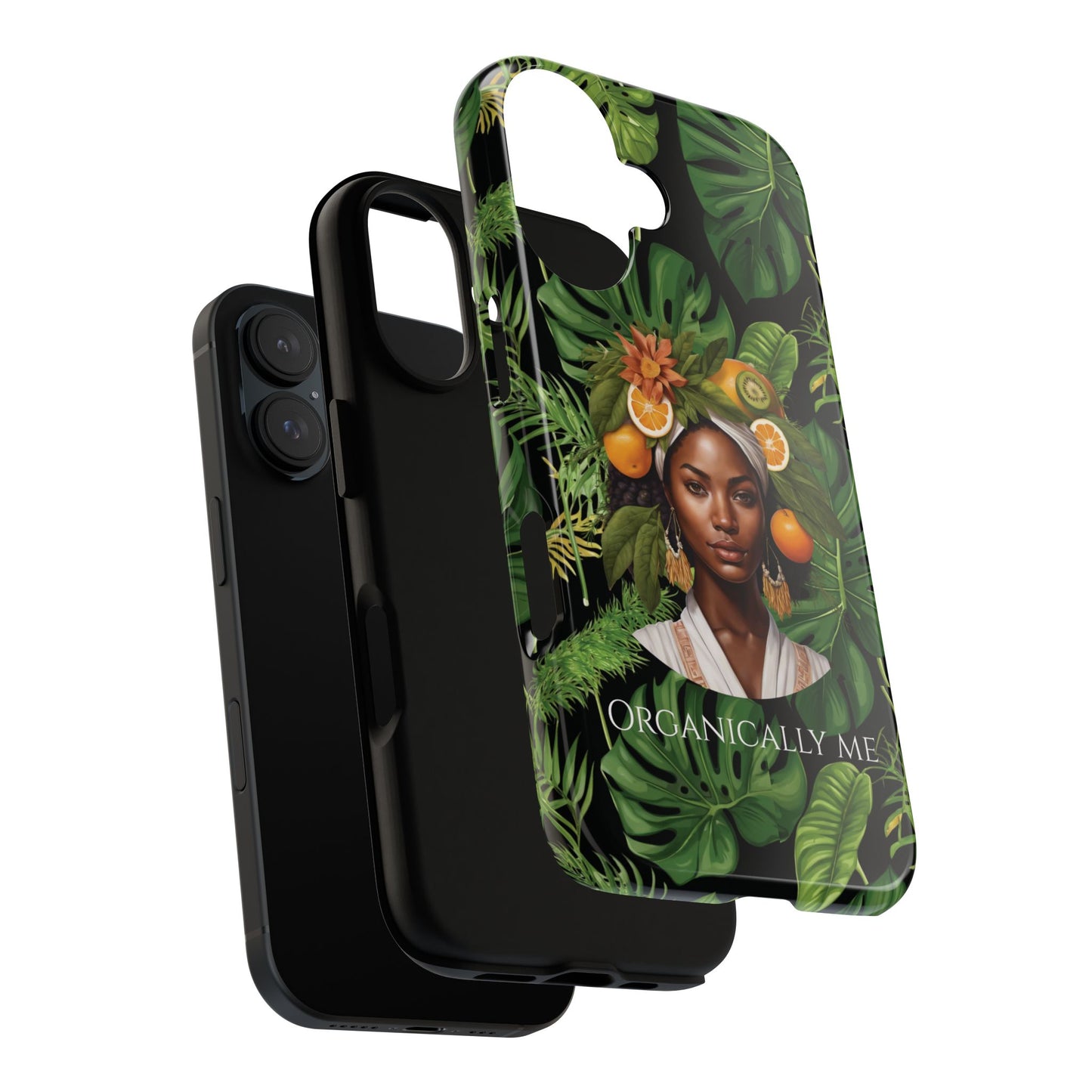 Organically Me A Black Jungle Plant Garden: Tough iPhone 16 Case with Eco Garden Monstera Plant Vibe and Black Woman