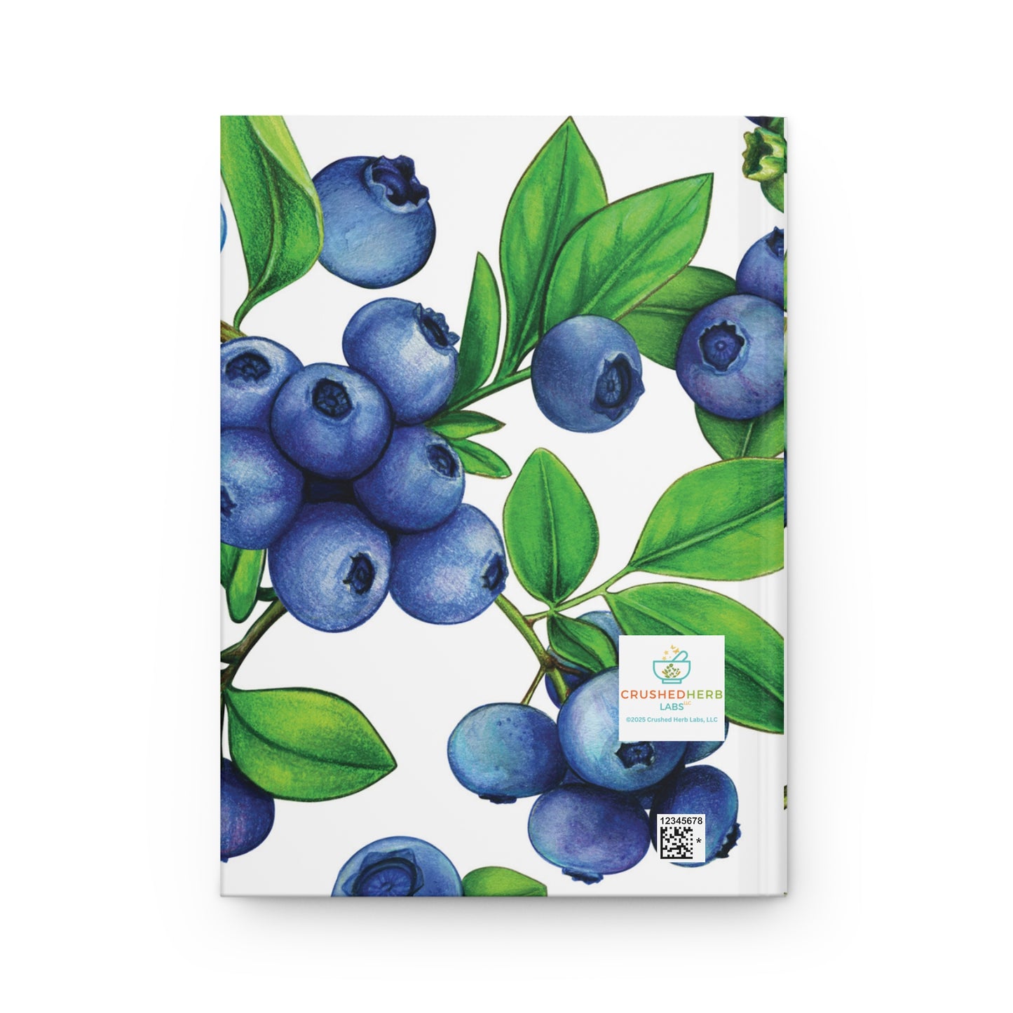 Organically Me Blueberry Plant, Garden & Vegan Hardcover Journal, Matte 150 pages, Black women