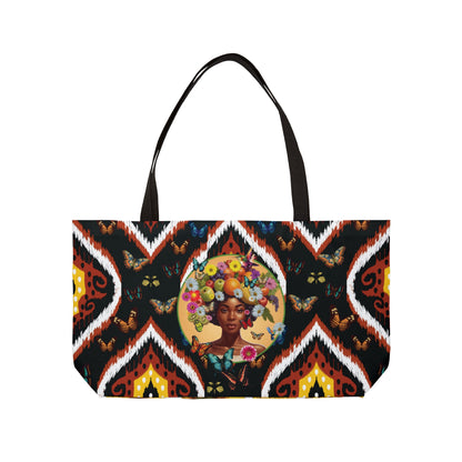 Organically Me B Tribal Butterfly Monarch Queen Karmon Garden & Plant-themed Weekender Tote Bag, workout bag, yoga bag