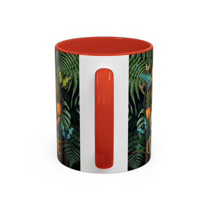 100% Organic A Fern Monstera Plant Garden Vegan Ceramic Plant Mug with Black woman (11oz) 8 Color Combos