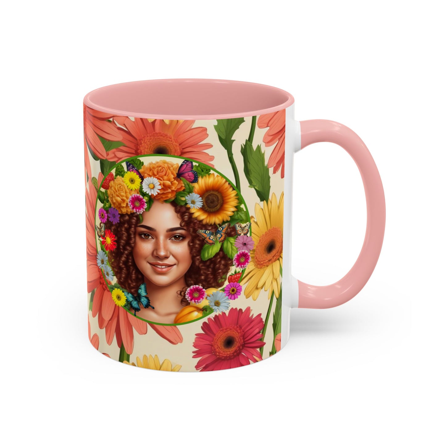 100% Organic Daisy Joy2 Plant Garden Vegan Ceramic Plant Mug Double Sided (11oz) 8 Color Combos