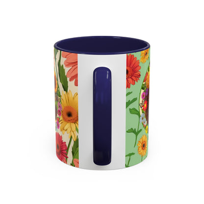 100% Organic Daisy Joy2 Plant Garden Vegan Ceramic Plant Mug Double Sided (11oz) 8 Color Combos
