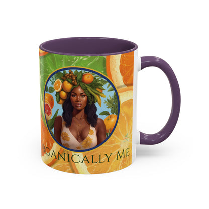 Organically Me Bright Citrus Plant Garden Vegan Ceramic Plant Mug with Black woman (11oz) 8 Color Combos