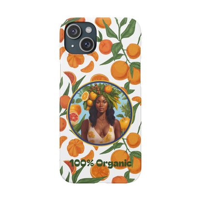 100% Organic Orange Plant Garden Snap Phone Case with Black Woman, Veggie Chic for Androids and iPhone models