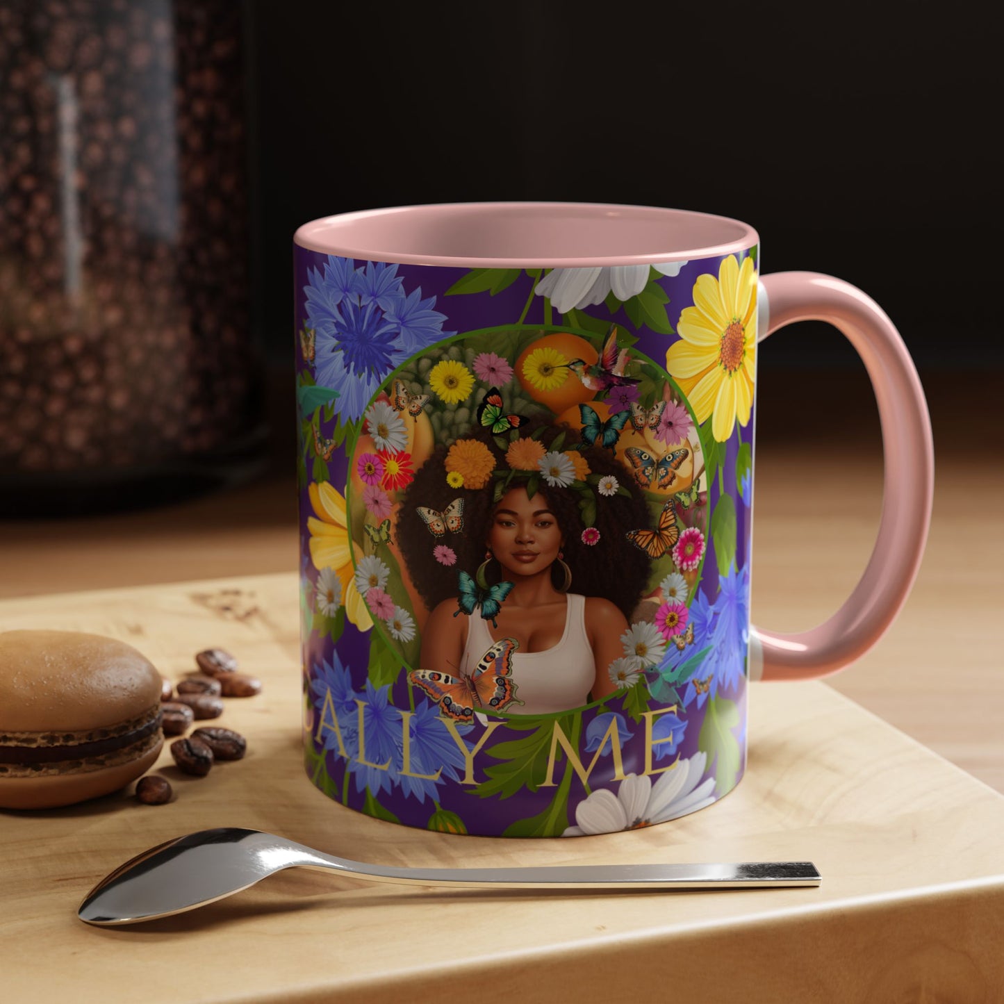 100% Organic Blue Gwen Plant Garden Vegan Ceramic Plant Mug with (11 or 15 oz) 8 Color Combos