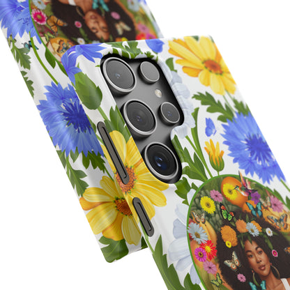 100% Organic Purple Plant Garden Snap Phone Case with Black Woman, for iPhone and Android