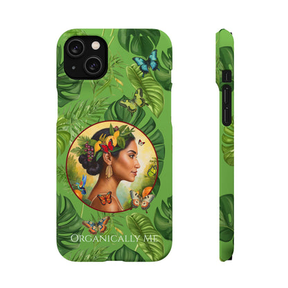 Organically Me A Monstera Butterfly Garden Snap Phone Case with Woman, Veggie Chic for Androids and iPhone models