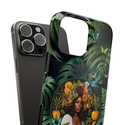 100% Organic A Fern Monstera Plant Garden Snap Phone Case with Black Woman, for iPhone and Android Models