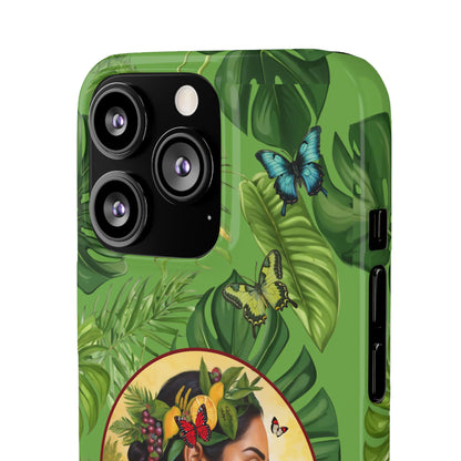 Organically Me A Monstera Butterfly Garden Snap Phone Case with Woman, Veggie Chic for Androids and iPhone models