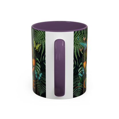 100% Organic A Fern Monstera Plant Garden Vegan Ceramic Plant Mug with Black woman (11oz) 8 Color Combos