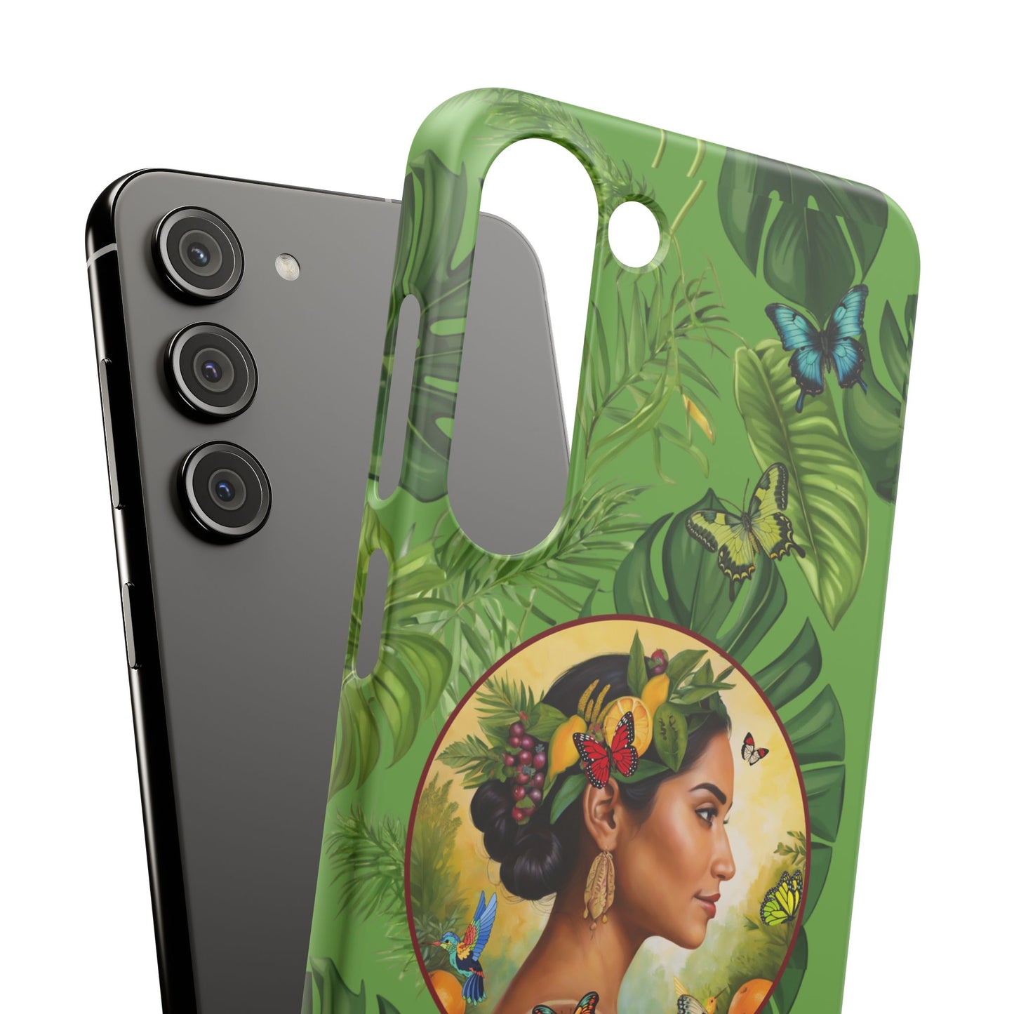 Organically Me A Monstera Butterfly Garden Snap Phone Case with Woman, Veggie Chic for Androids and iPhone models