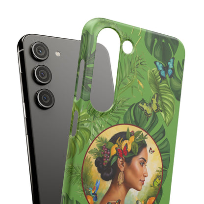 Organically Me A Monstera Butterfly Garden Snap Phone Case with Woman, Veggie Chic for Androids and iPhone models
