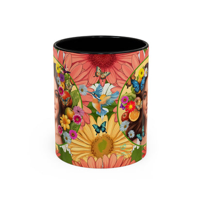 100% Organic Gerber Joy3 Plant Garden Vegan Ceramic Plant Mug with Woman (11oz) 8 Color Combos