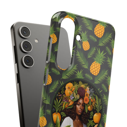 Organically Me A Pineapple Plant Garden Snap Case with Black Woman
