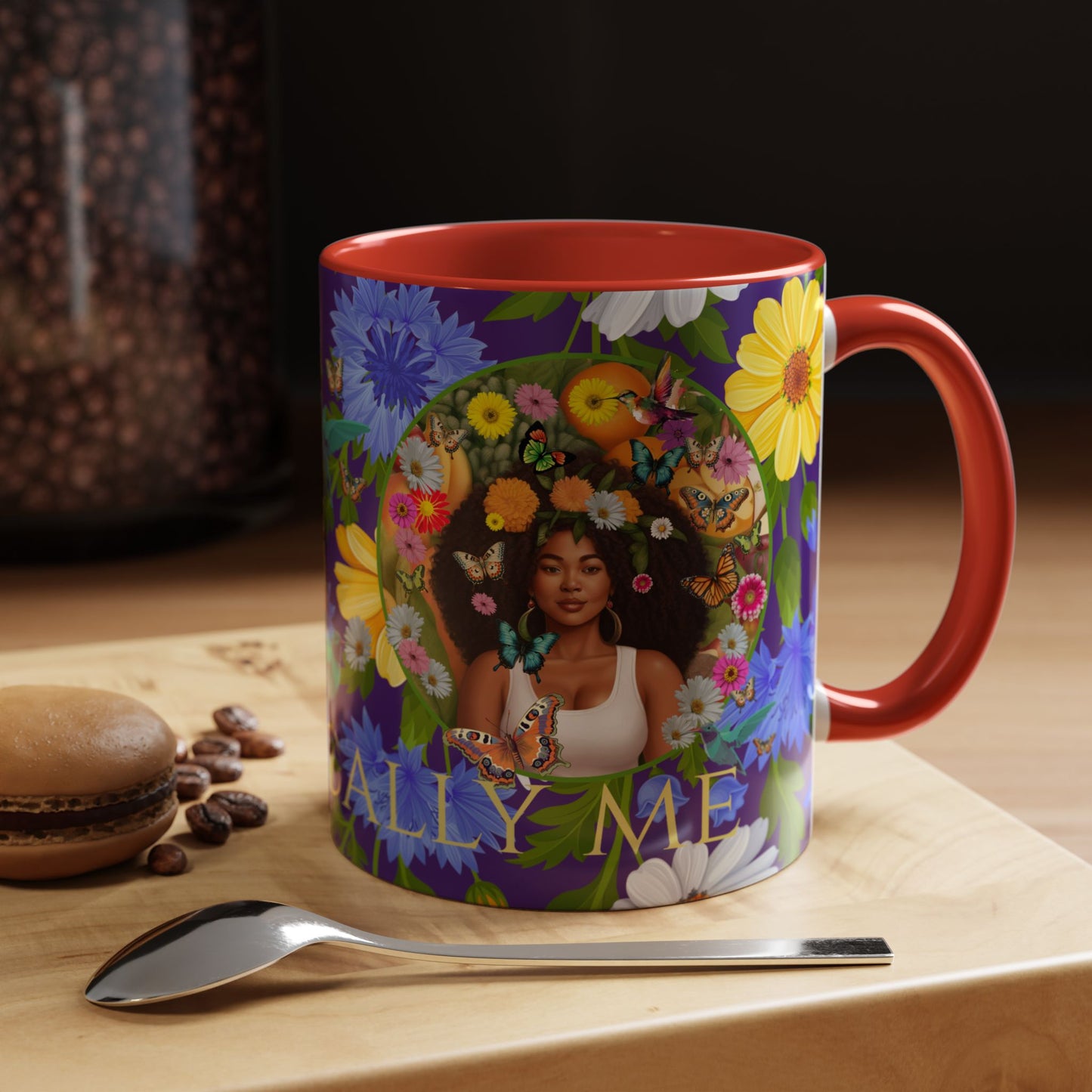 100% Organic Blue Gwen Plant Garden Vegan Ceramic Plant Mug with (11 or 15 oz) 8 Color Combos