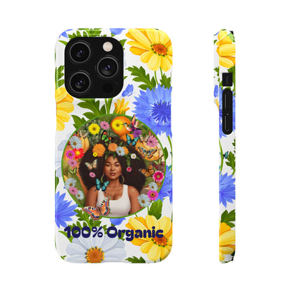100% Organic Purple Plant Garden Snap Phone Case with Black Woman, for iPhone and Android