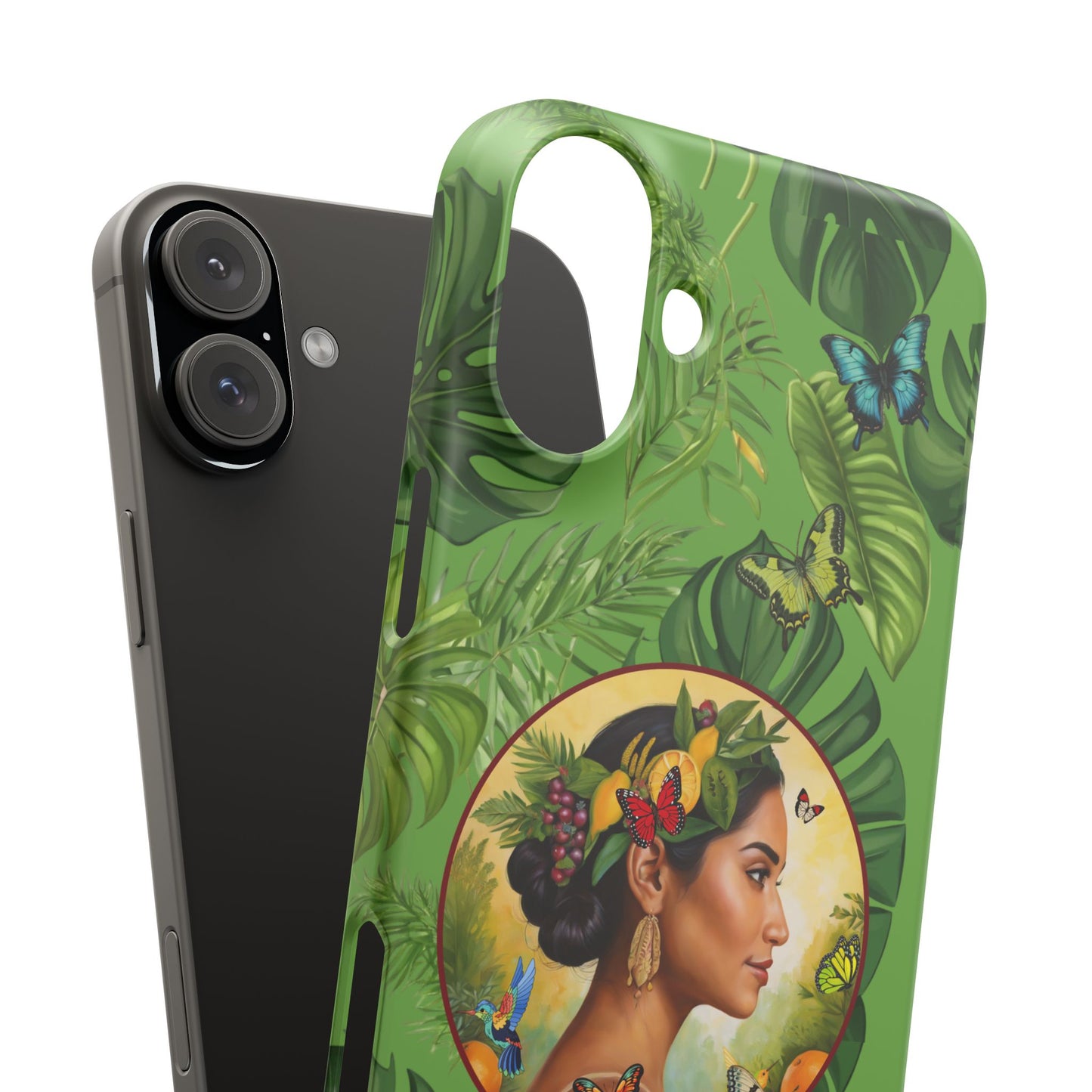 Organically Me A Monstera Butterfly Garden Snap Phone Case with Woman, Veggie Chic for Androids and iPhone models