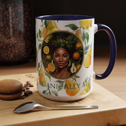 Organically Me Yellow Pear Plant Garden Vegan Ceramic Plant Mug with Black woman (11oz) 8 Color Combos