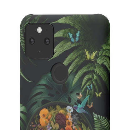 100% Organic A Fern Monstera Plant Garden Snap Phone Case with Black Woman, for iPhone and Android Models