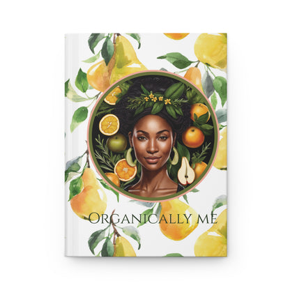 Organically Me Yellow Pear Plant, Garden & Vegan Hardcover Journal, Matte 150 pages, Black women
