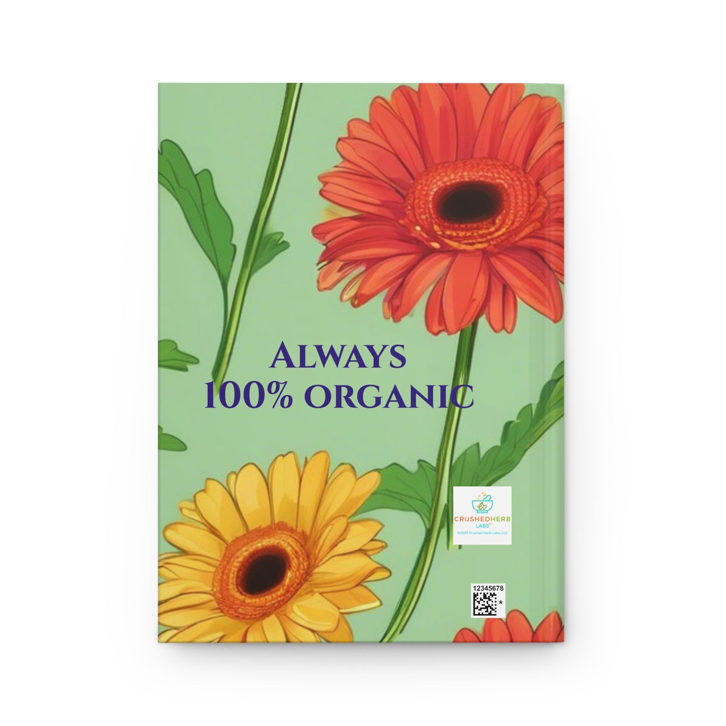 Organically Me A Joy Daisy Plant Garden & Vegan Hardcover Journal, Matte 150 pages, Black women
