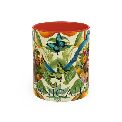 Organically Me A Lemon Bluebird Leda Plant Garden Vegan Ceramic Plant Mug with Black woman (11oz) 8 Color Combos