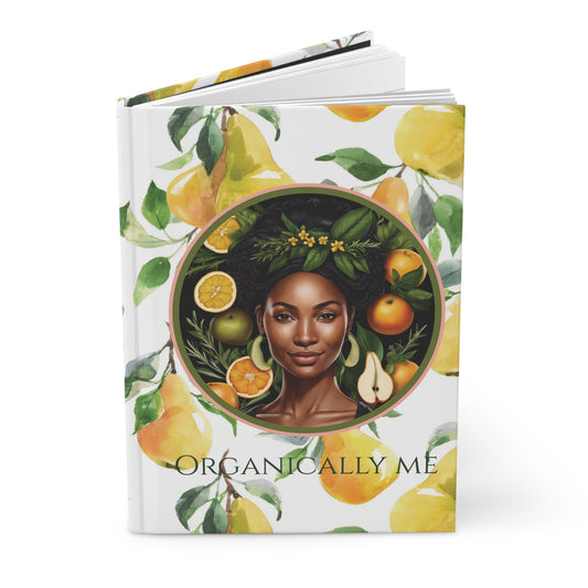 Organically Me Yellow Pear Plant, Garden & Vegan Hardcover Journal, Matte 150 pages, Black women