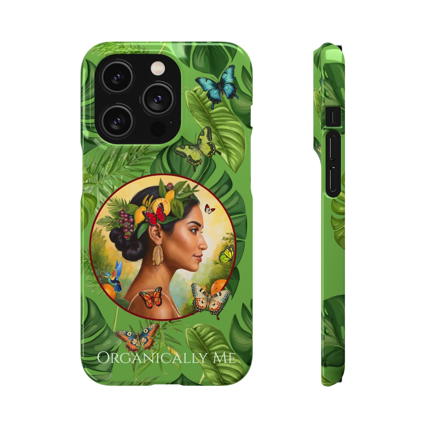 Organically Me A Monstera Butterfly Garden Snap Phone Case with Woman, Veggie Chic for Androids and iPhone models