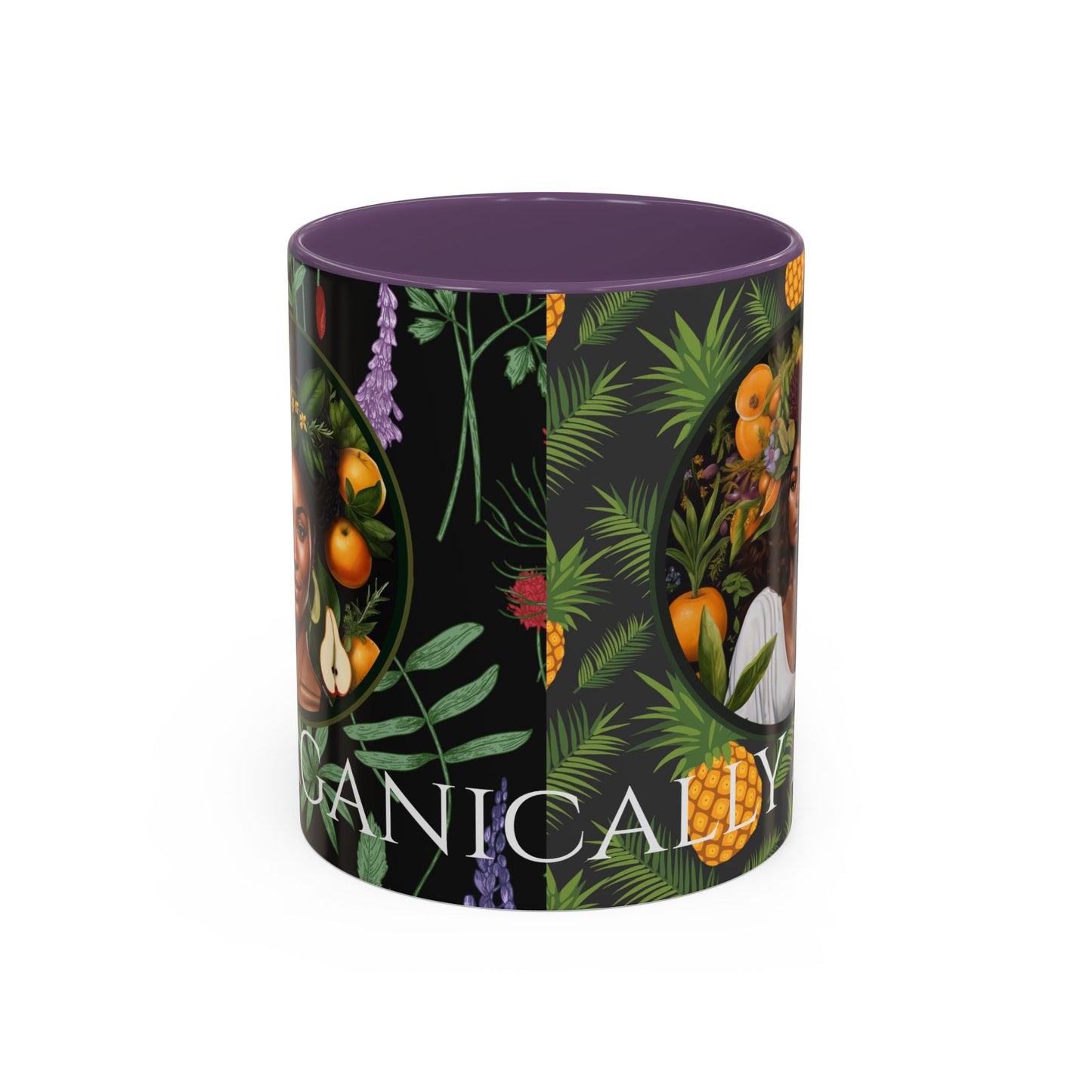 Organically Me A Pineapple Plant Garden Vegan Ceramic Plant Mug with Black woman (11oz)