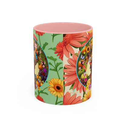 100% Organic Daisy Joy Plant Garden Vegan Ceramic Plant Mug, Black Woman Double Sided (11oz) 8 Color Combos